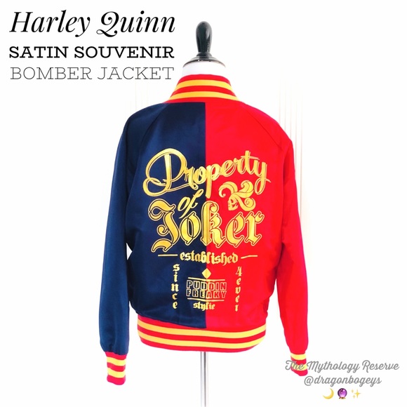 Hot Topic Jackets & Blazers - Harley Quinn Satin Souvenir Bomber Jacket